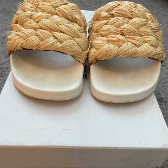 ROBERT CLERGERIE Raffia Walter Slides in Cognac Size 38 1/2 - Picture 2 of 9